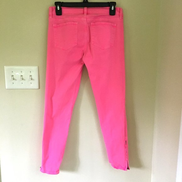 J. Crew Ankle Toothpick Jeans, Bright Pink, Size 26 - Picture 3 of 6